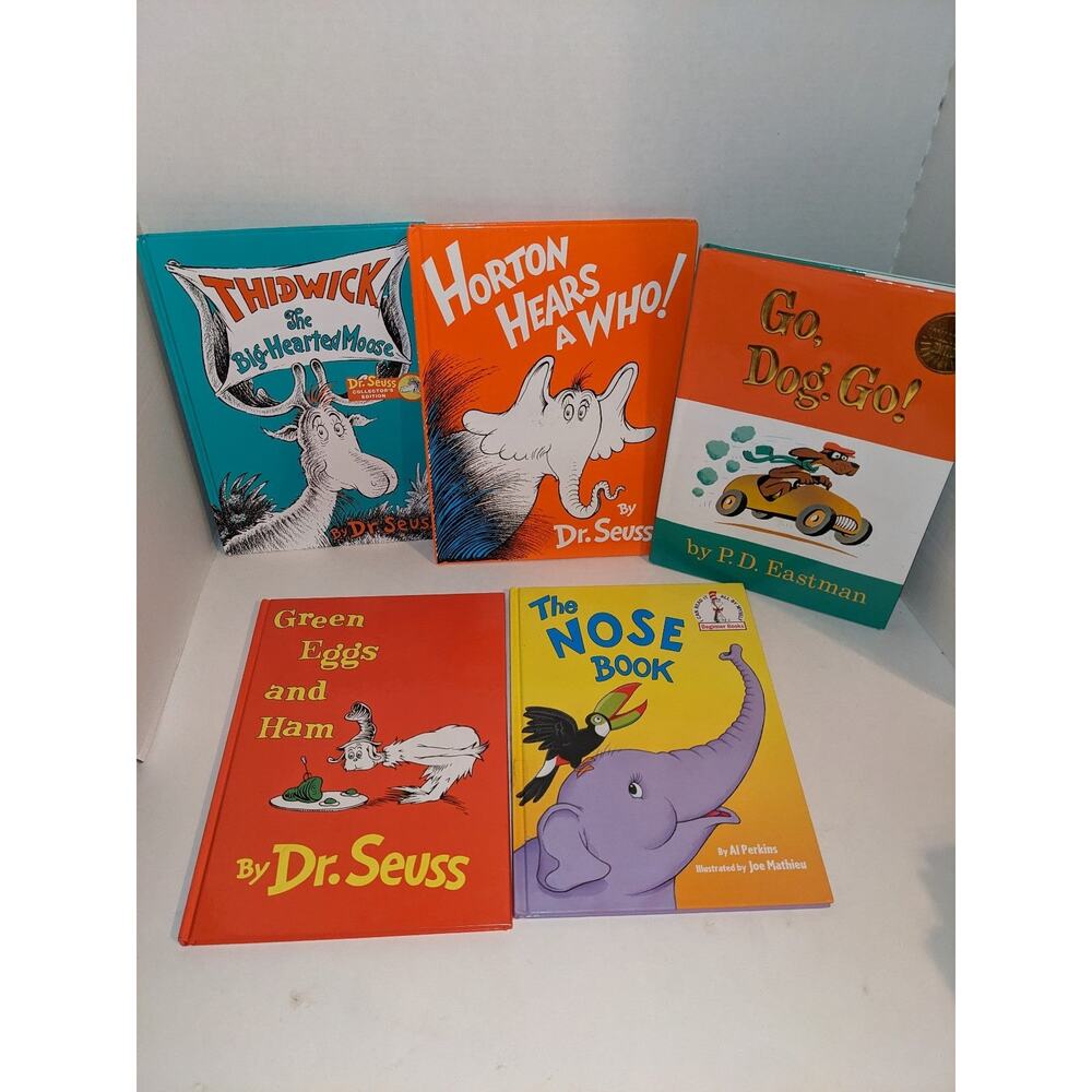 5 Larger Vintage Dr Suess HC Books Thidwick Collector's Edition Mint Must See